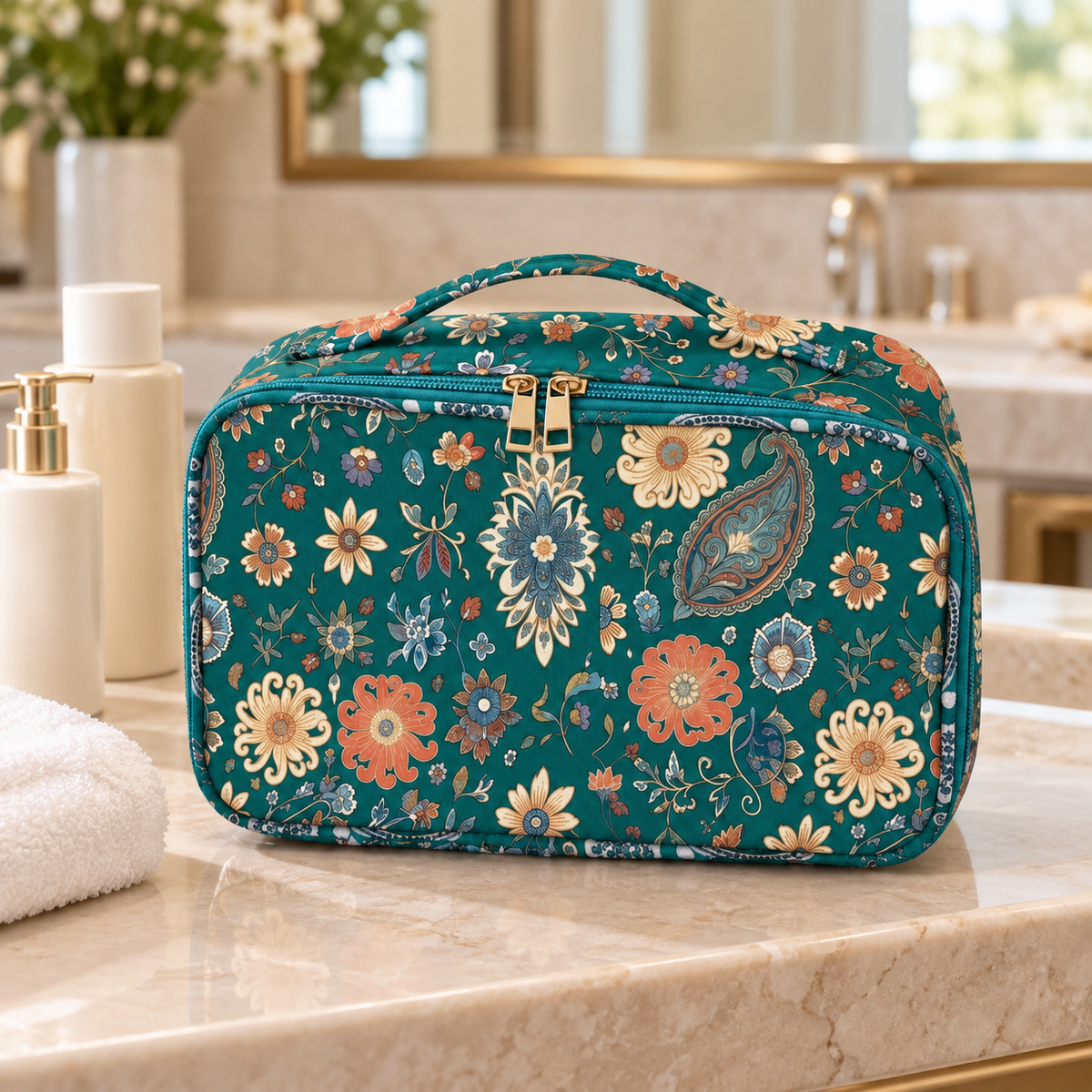Green Floral Carry Bag