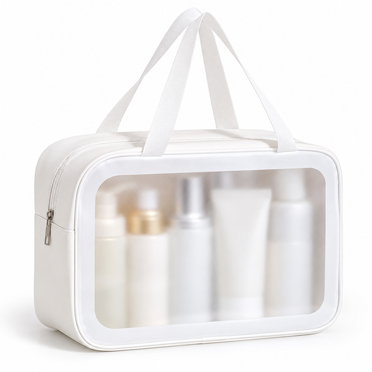 Large White Travel Toiletry & Makeup Bag