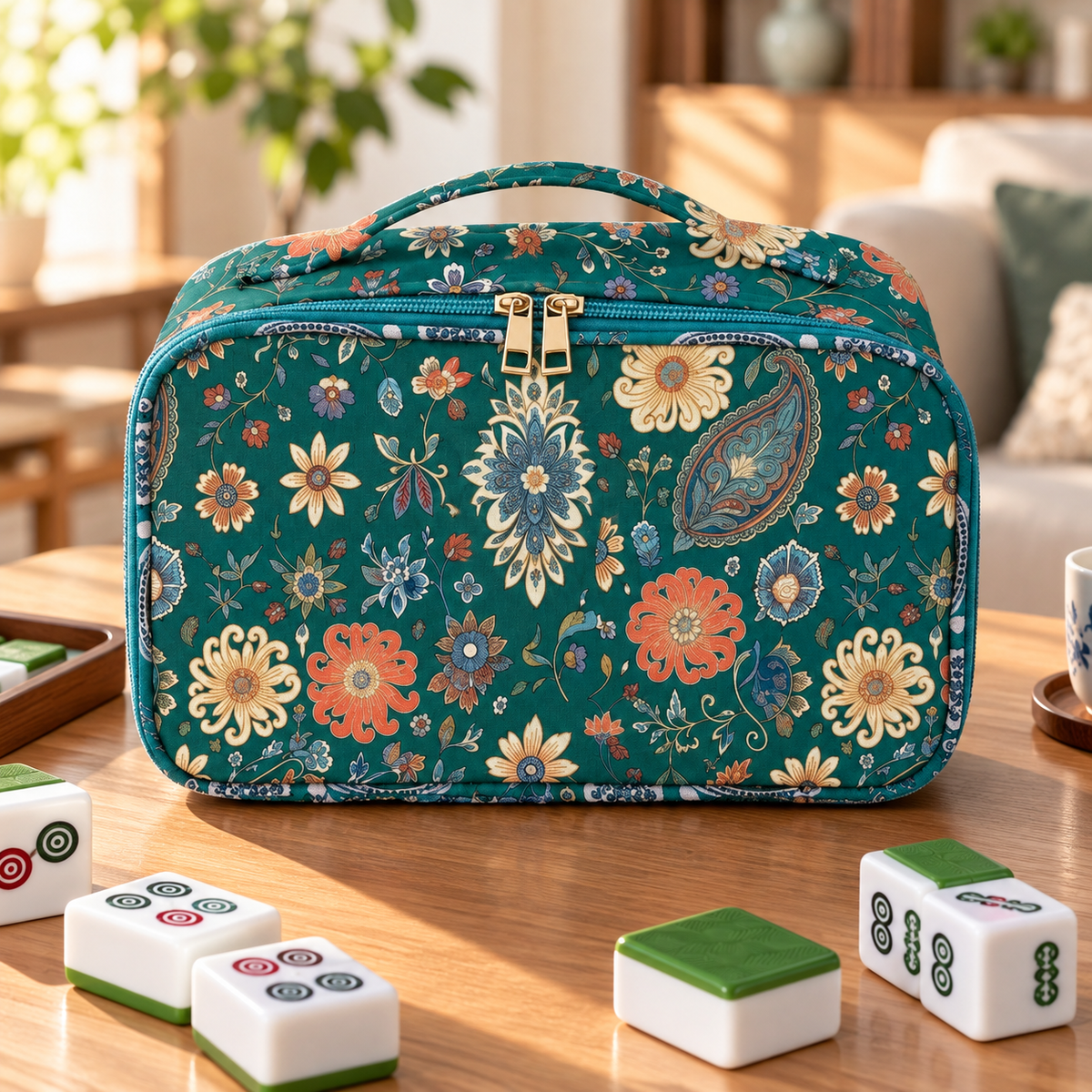 Green Floral Carry Bag