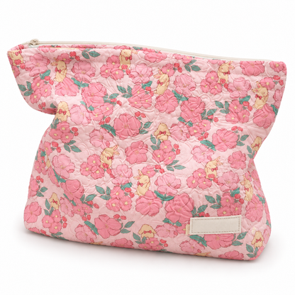 Floral Yellow Bunny Makeup Pouch