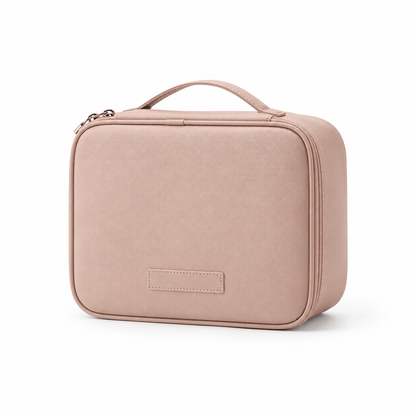 Rosewood Pink Travel Makeup Organizer Bag